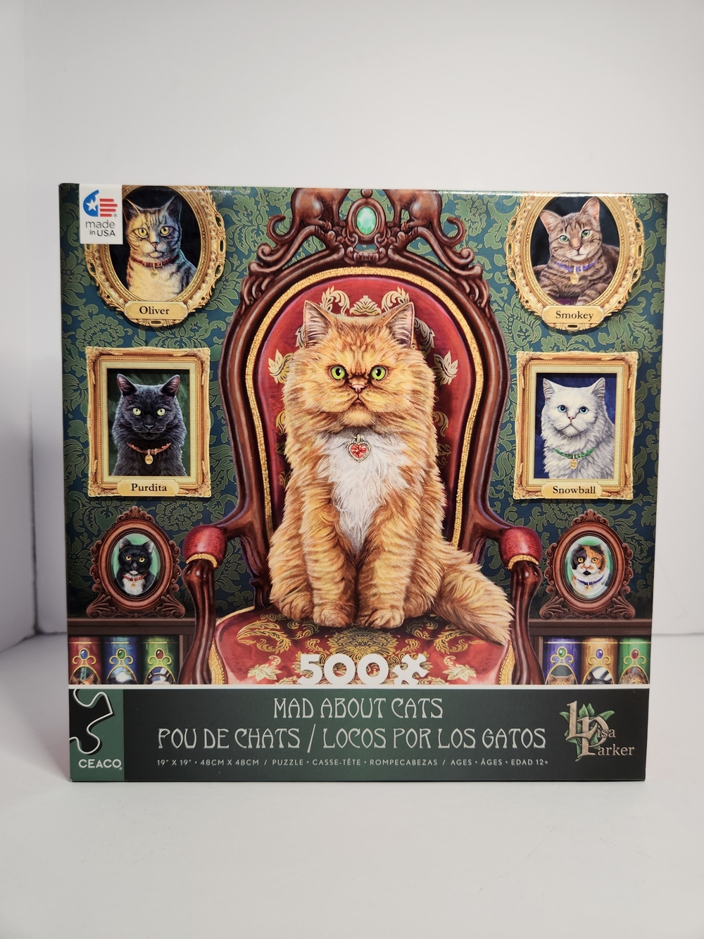 Mad About Cats 500-Piece Jigsaw Puzzle - Orange & Green